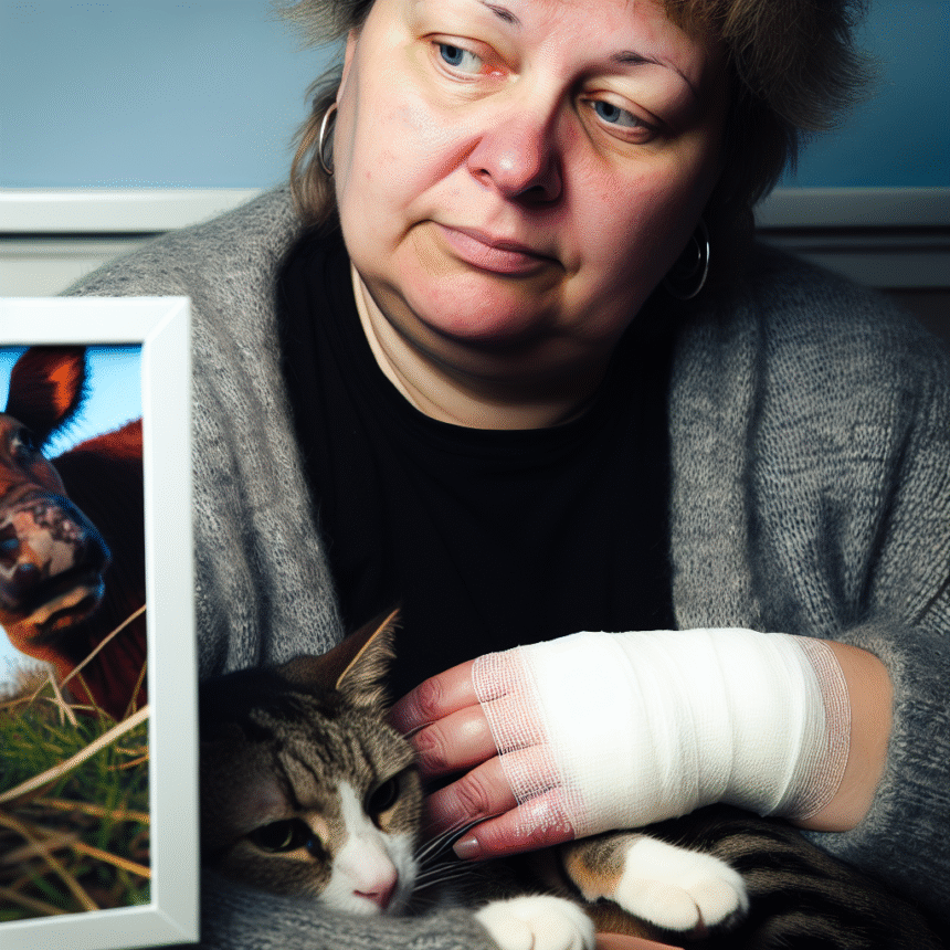 Åza, 49, got cowpox - infected by her cat