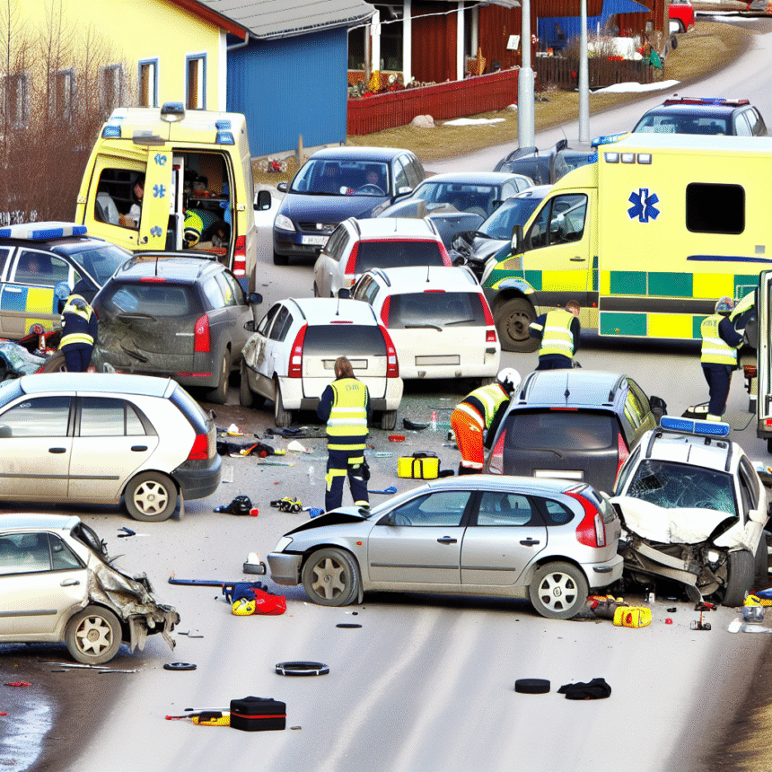 Seven to hospital after traffic accident in Taberg