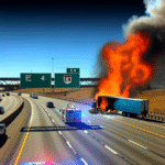 Right now: Truck is burning on E4