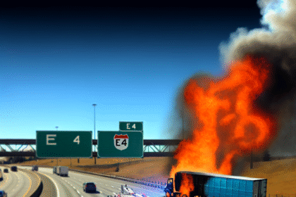 Right now: Truck is burning on E4