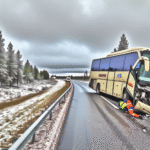 Bus in accident on E45 between Vilhelmina and Storuman
