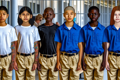 The correctional service looks over the uniforms - to suit children