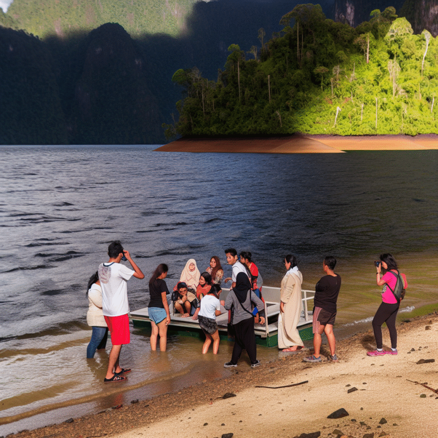 Tourists stuck on an island in Lake Osby