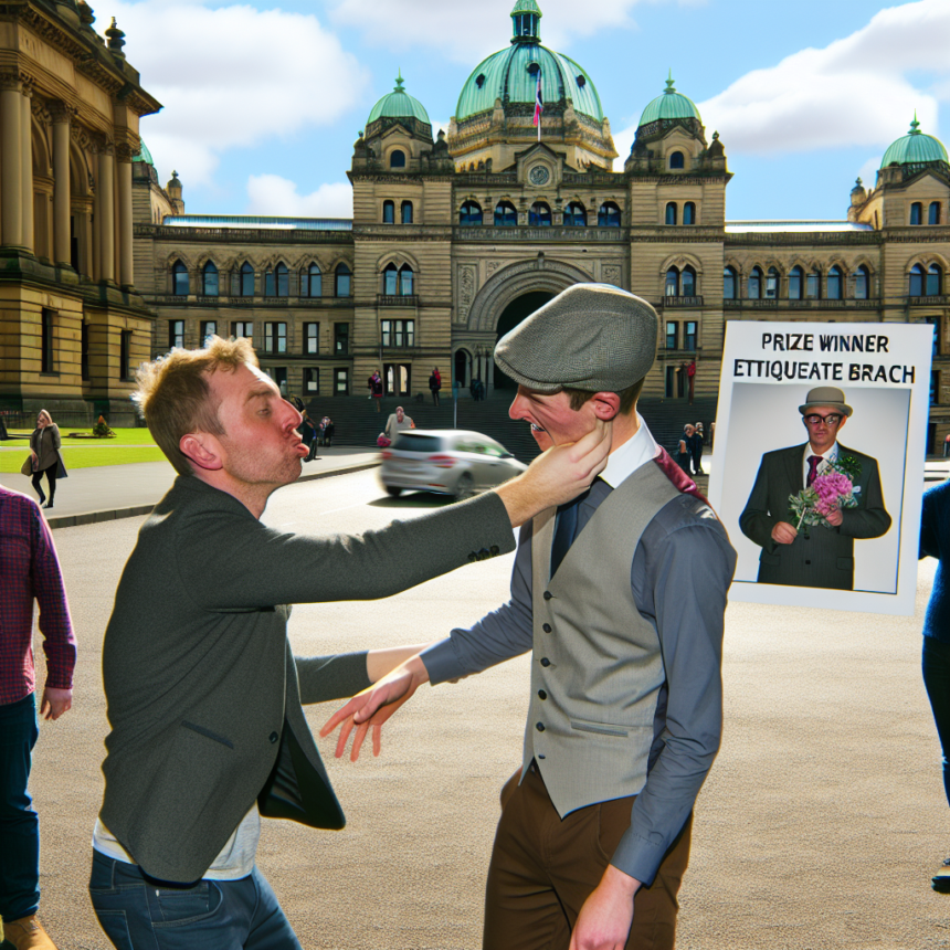 Prize winner's breach of etiquette - next to Victoria