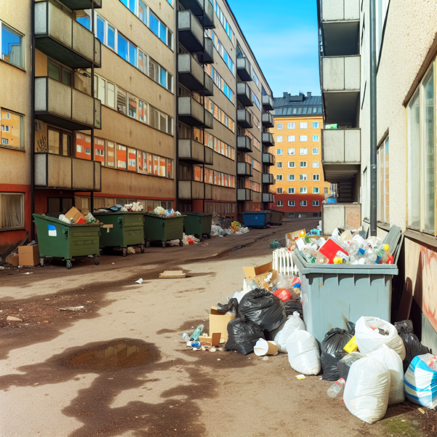 Garbage problem in Brunnsbo in Gothenburg - tenants throw out rubbish