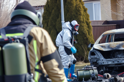 The national bomb protection is called to Jordbro - after a car fire