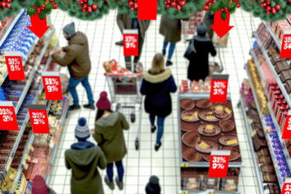 Chocolate and coffee make the grocery bag for Christmas more expensive