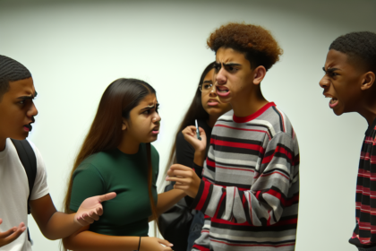 Huge row at teenage party