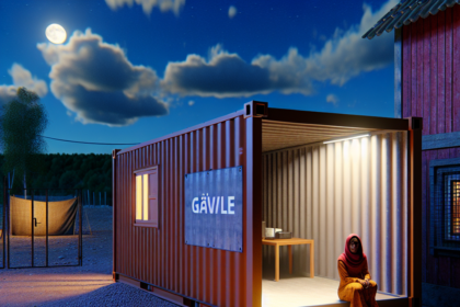 A container in Gävle became a temporary home for a woman