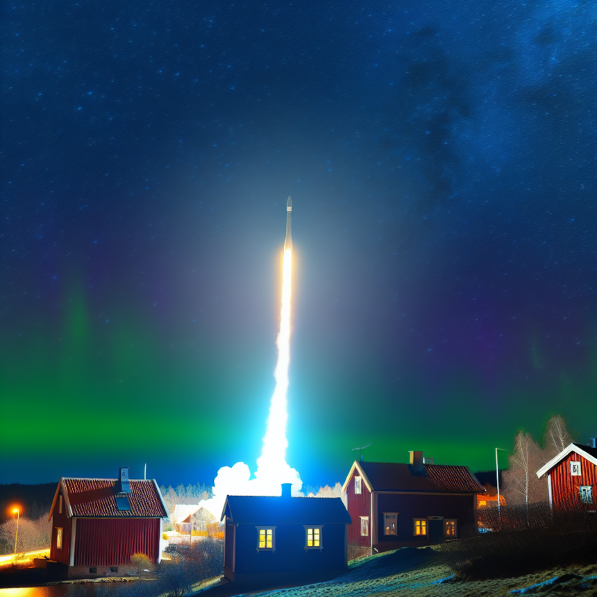 Space X rocket creates light phenomenon over Sweden