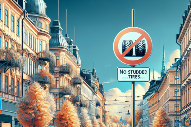 Studded tires are banned on several streets in Stockholm 1 October 2027